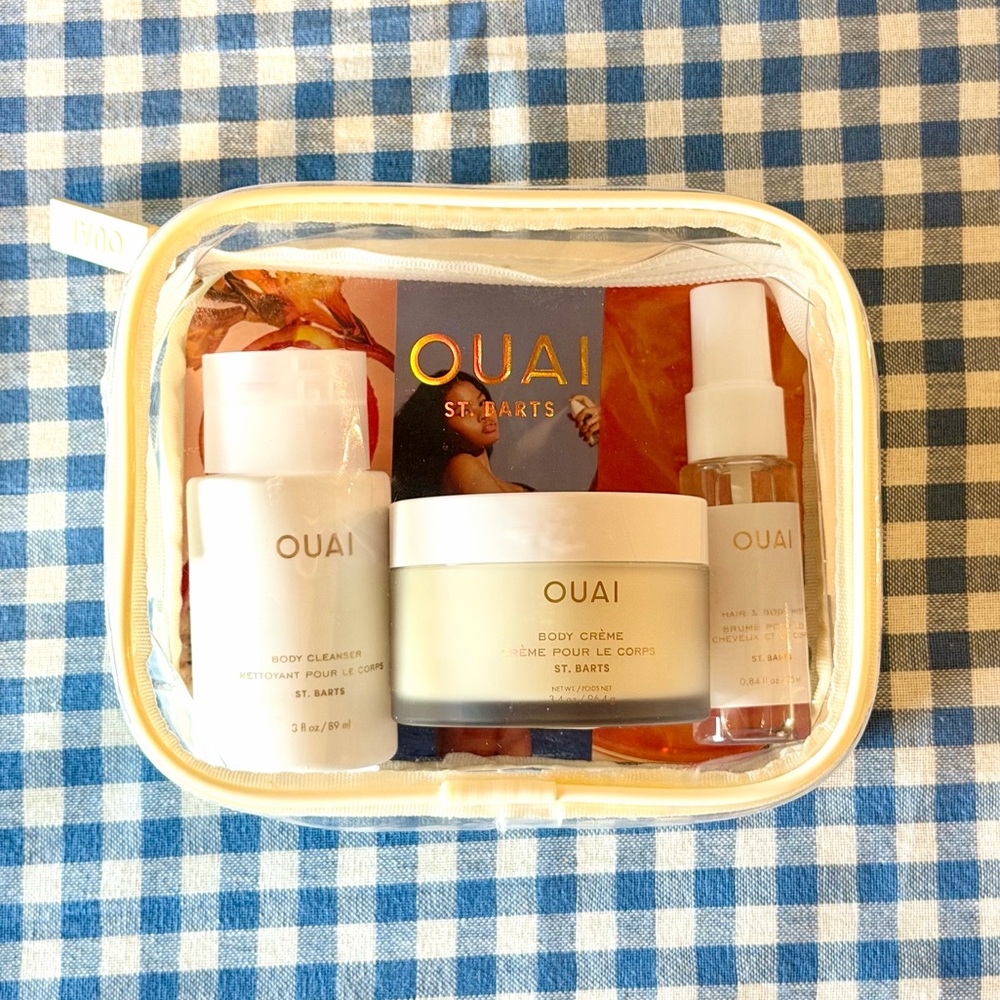 NWT OUAI Travel St. Barts Set - Body Cleanser, Body Cream and Hair & Body Mist